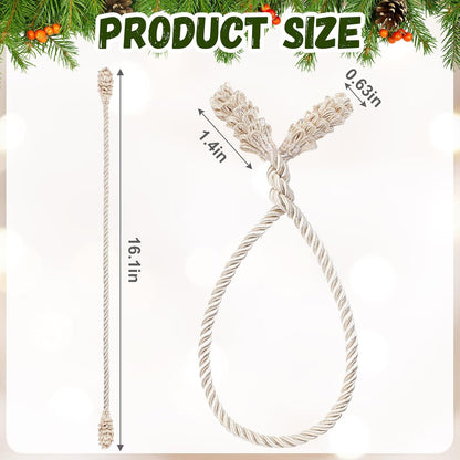 Shappy 24 Pieces Christmas Garland Banister Ties Christmas Decorative Reusable and Flexible Twist Ties for Garland, Banister Home Decoration (Ivory)