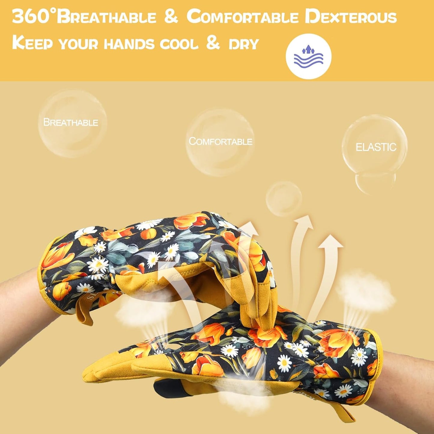 Leather-Gardening-Gloves for Women,Thorn-Proof Work-Gloves for Weeding,Digging,Planting,Pruning Yard garden Gloves