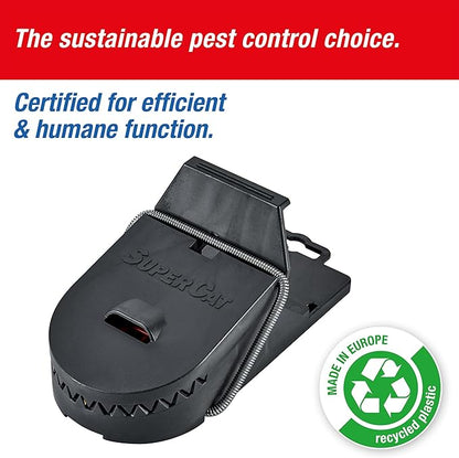 SWISSINNO Rat Trap PRO SuperCat – Large Snap Trap with Precision Trigger – Pre-Baited & Reusable – Instant Catch – Weather-Resistant Swiss Design for Indoor & Outdoor Use – 1 Trap