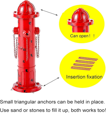 24" H Metal Fire Hydrant for Dogs to Pee On, Vintage Mid & Large Dog Fire Hydrant Pee Post for Outdoor Decor