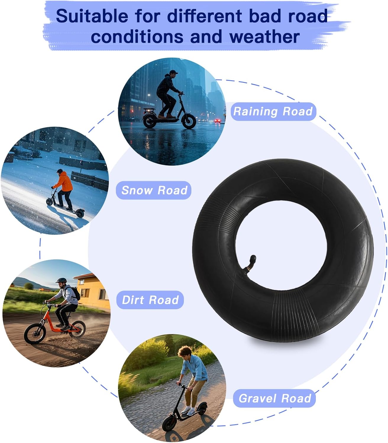 2 Pack 4.10/3.50-6 Replacement Inner Tube 13x4.00-6 Tubes Heavy Duty Replacement for 3.50/4.00-6, 4.10/3.50-6,13x4.00-6,13x5.00-6 Wheelbarrows Mowers Hand Trucks Snow Blowers