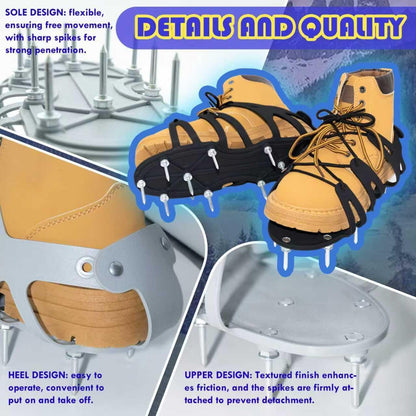 Lawn Aerator Shoes with Spiked Design &Adjustable Wrap Around Lacing,Gardening Tools,Grass Aeration Spikes Tools,Black