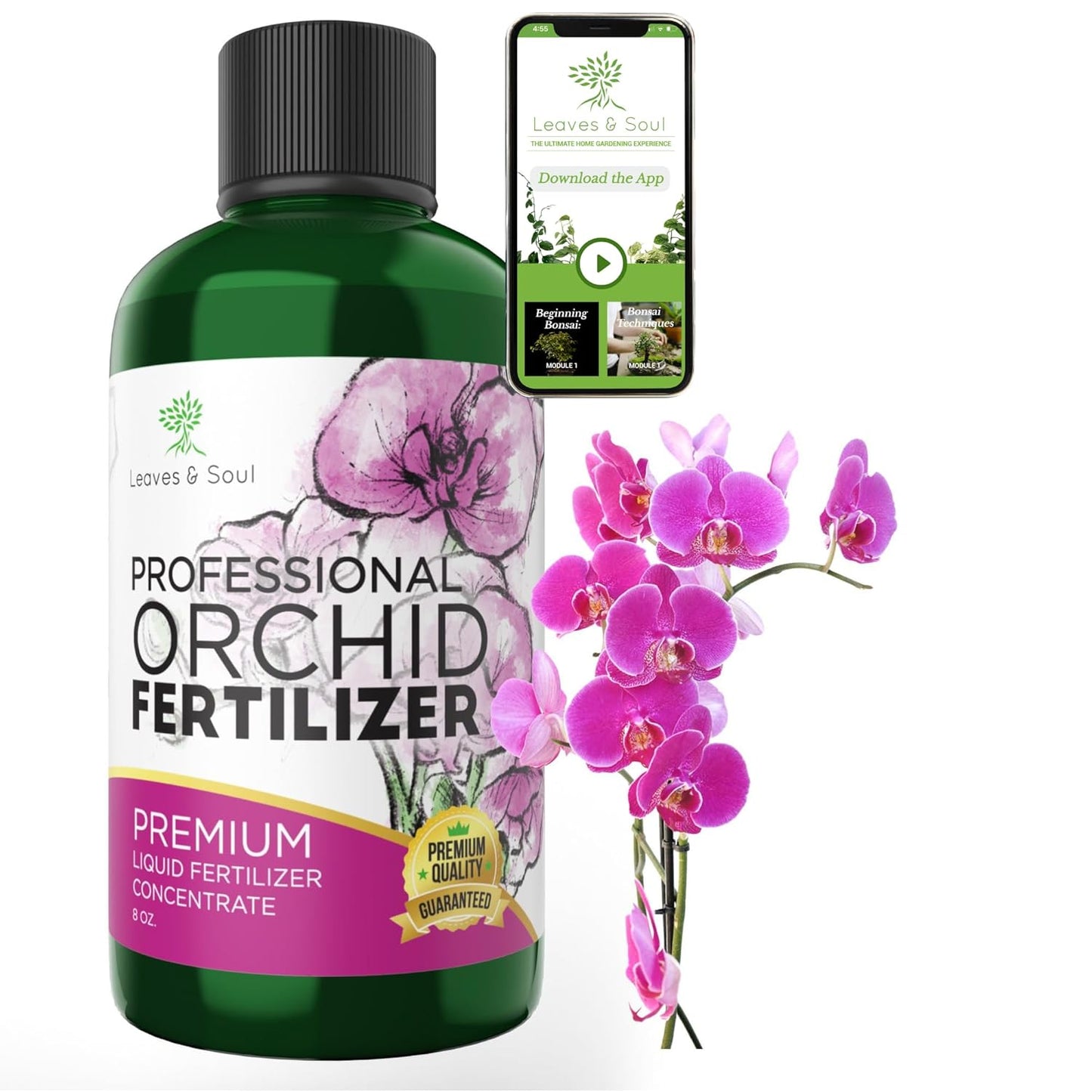 Professional Liquid Indoor Orchid Fertilizer | 3-1-2 Concentrate for Plants and Flowers | Multi-Purpose Blend & Gardening Supplies | 8 oz Bottle