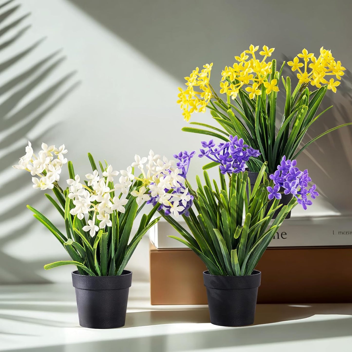 3 Pack Fake Small Plant in Pot Artificial Potted Flowers for Home Decor Fake Flower Plant Greenery Mini Faux Plant for Indoor Bedroom Living Room Office Shelf Bathroom Farmhouse Decor (Type 1)