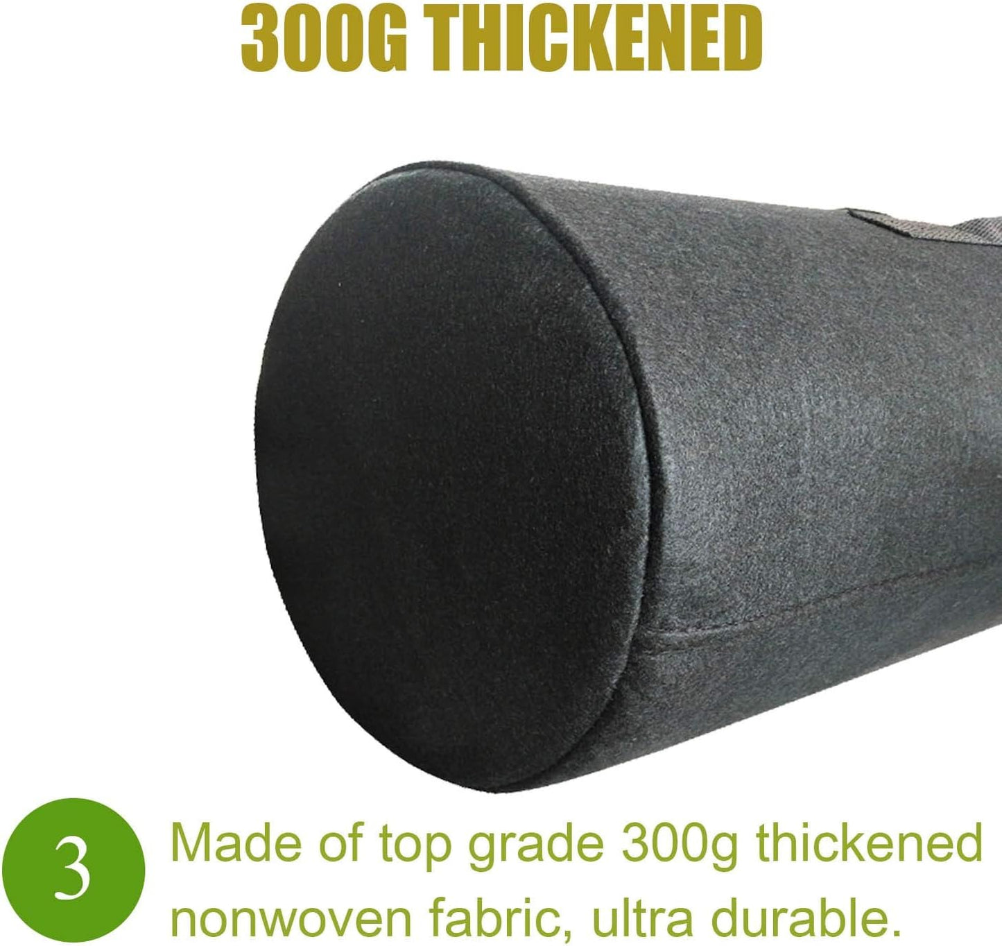 24-Pack 5 Gallon Grow Bags, Heavy Duty Thickened Non-Woven Plant Fabric Pots with Reinforced Handles