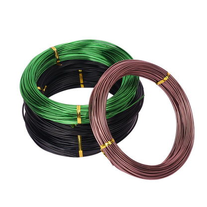 5 Roll 98 Feet Color Aluminum Bonsai Training Wire, Anodized Bonsai Training Wires with Cutter, 1.0mm, 1.5mm, 2.0mm Bonsai Wire for Tree Shaping & Plant Training(490 Feet Total)