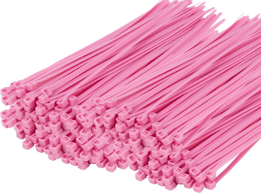 14 Inch Zip Ties Pink 1000 PCS, 40 Lbs- Heavy Duty Tensile Strength, Nylon PA66 UV Resistant Cable