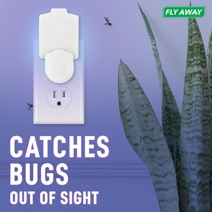 Value 2 Pack UV Light Insect Trap with 6 Sticky Refills – Indoor Plug-in Bug Zapper for Fruit Flies, Gnats, Mosquitoes – Silent, Non-Toxic Pest Control – 395nm UV Light for Maximum Attraction