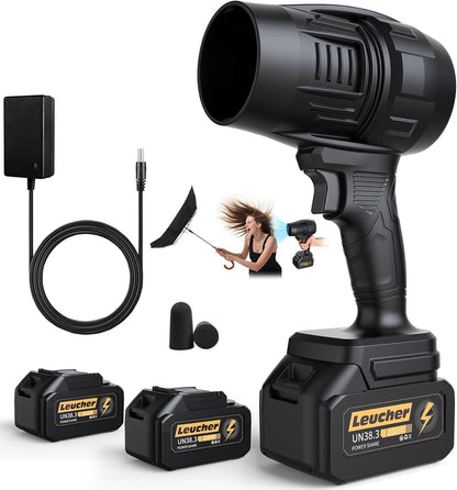 Electric Leaf Blower Cordless with Battery and Charger,300000RPM Air Turbo Jet Blower, Portable Lightweight Handheld Small Blowers for Lawn Care, Patio Cleaning, Blowing Leaves,Dust and Snow,Car Dryer