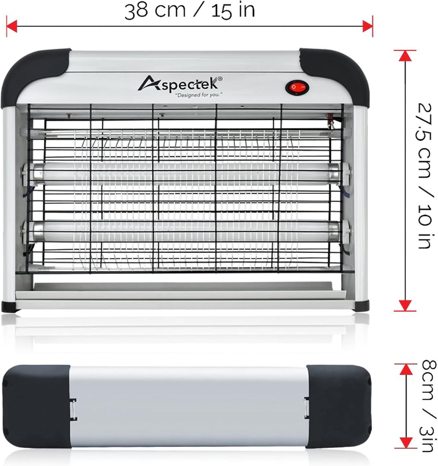 ASPECTEK Insect Killer, Bug Zapper, Powerful 20W Electronic Indoor Fly Zapper, Mosquito Killer-Indoor Use Including Free 2 Pack Replacement Bulbs