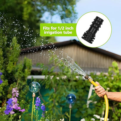 13 Pcs Drip Irrigation Fittings End Cap 1/2 Inch, In-Line Barbed Plug End Connector For 1/2 Inch Drip Tubing 13mm ID Drip Line End Parts For Garden Irrigation Systems
