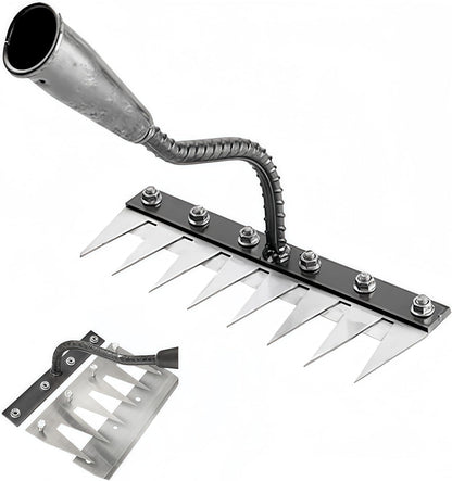 2025 New Gardening Hand Weeder Tool，Gardenia Iron Weeding Rake ，Manual Weeder Tool with Detachable Blades，Tool for Effortless Weed Removal， Flower Beds & Vegetable Patches (No Wooden Handle)