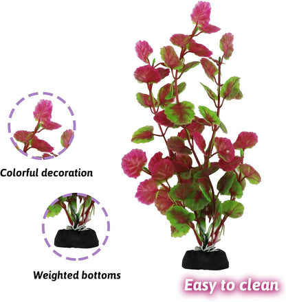 Aquarium Decorations Plants, 10pcs Aquarium Decor Colorful Plants, Fish Tank Accessories, Fish Tank Plant Plastic Decoration for Aquariums