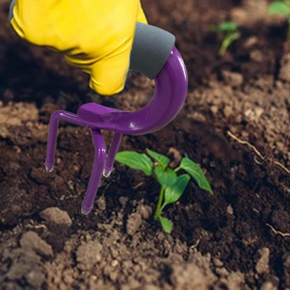 Hand Tiller Claw Cultivator Garden Yard Soil Loosener Soil Tiller Manual for Raised Garden Beds Potted Cultivating Plant Pot violet