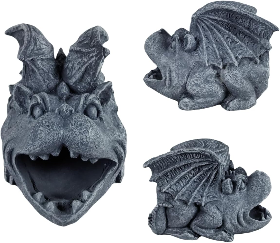 Gargoyle Statues Garden Decoration, Resin Statue Outdoor Decor, Animal Downspout Diverter, Decorative Gutter Extension, 3"4" Downspout Extender Diverter Splash Block