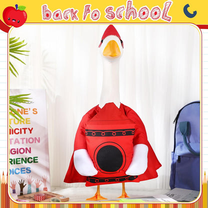 2 Pcs Porch Goose Outfit Halloween Geese Crayon Bus Teacher Cosplay Clothes for 23" Lawn Cement Goose Halloween Garden Patio Yard Outdoor Decorations(Large Crayons)