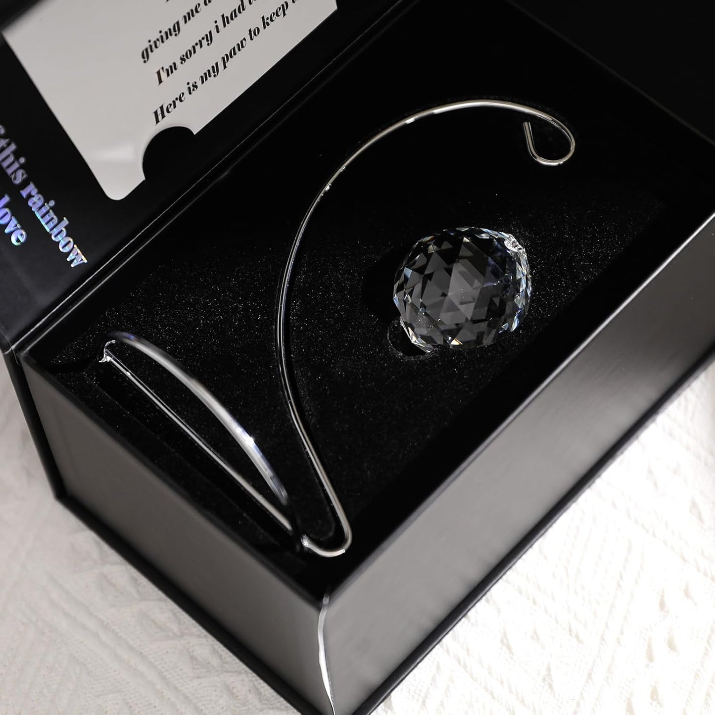Dog Memorial Gifts, Elegant Pet Sympathy Suncatcher Loss of Dog, Modern Remembrance Prism for Lost Pets with Gift Box and Keepsake Card, Crystal Sun Catcher in Memory of Pet Cat