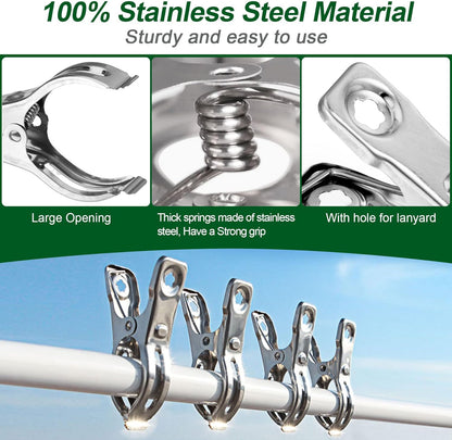 60 Pcs Row Cover Clips, Garden Clamps for Netting, Greenhouse Clamps Made of Stainless Steel, Have a Strong Grip of Greenhouse Clips, For 1/2'', 3/4'', 1'' Garden Hoops or Pvc