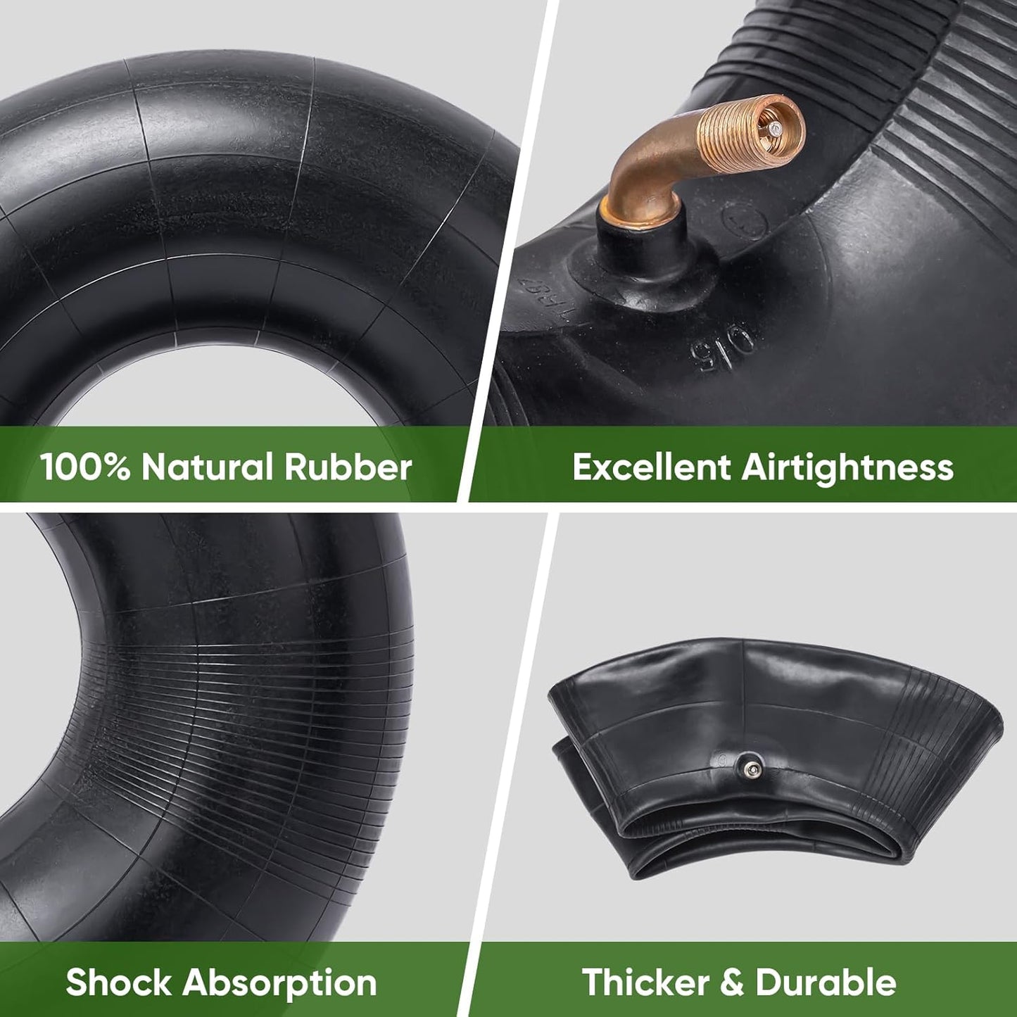 TICONN 4.10/3.50-4 Tire Inner Tube, 2 Pack Inner Tire Tube for Wheelbarrow Tires, Replacement Tube with TR-87 Bent Valve Stem for Wheelbarrows, Mowers, Hand Trucks, ATVs