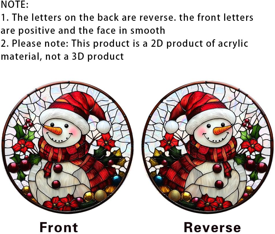 Xmas Suncatcher Window Hanging - Christmas Snowman Suncatcher for Door Terrace Garden Home Decor， Winter Rainbow Maker Birthday Gifts for Lovers Women Men Dad Mom