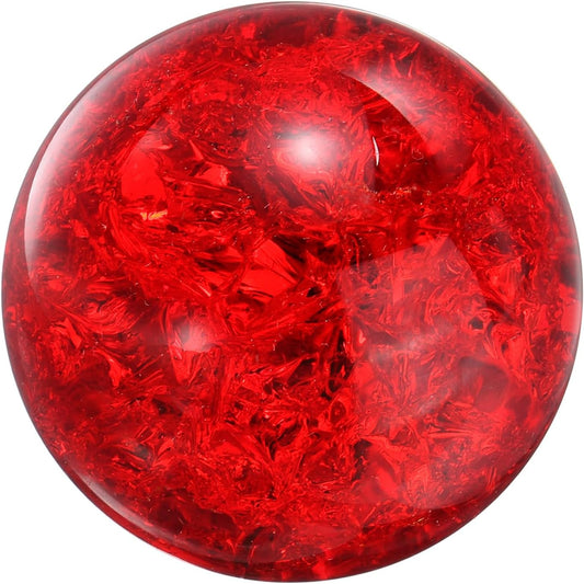 uxcell 40mm/1.6" Crystal Sphere Ball Ice Cracked Glass Solid Decorative Sphere Crystal Ball Prop Ornament for Feng Shui Divination Fortune Telling Tabletop Fountain Decoration, Red