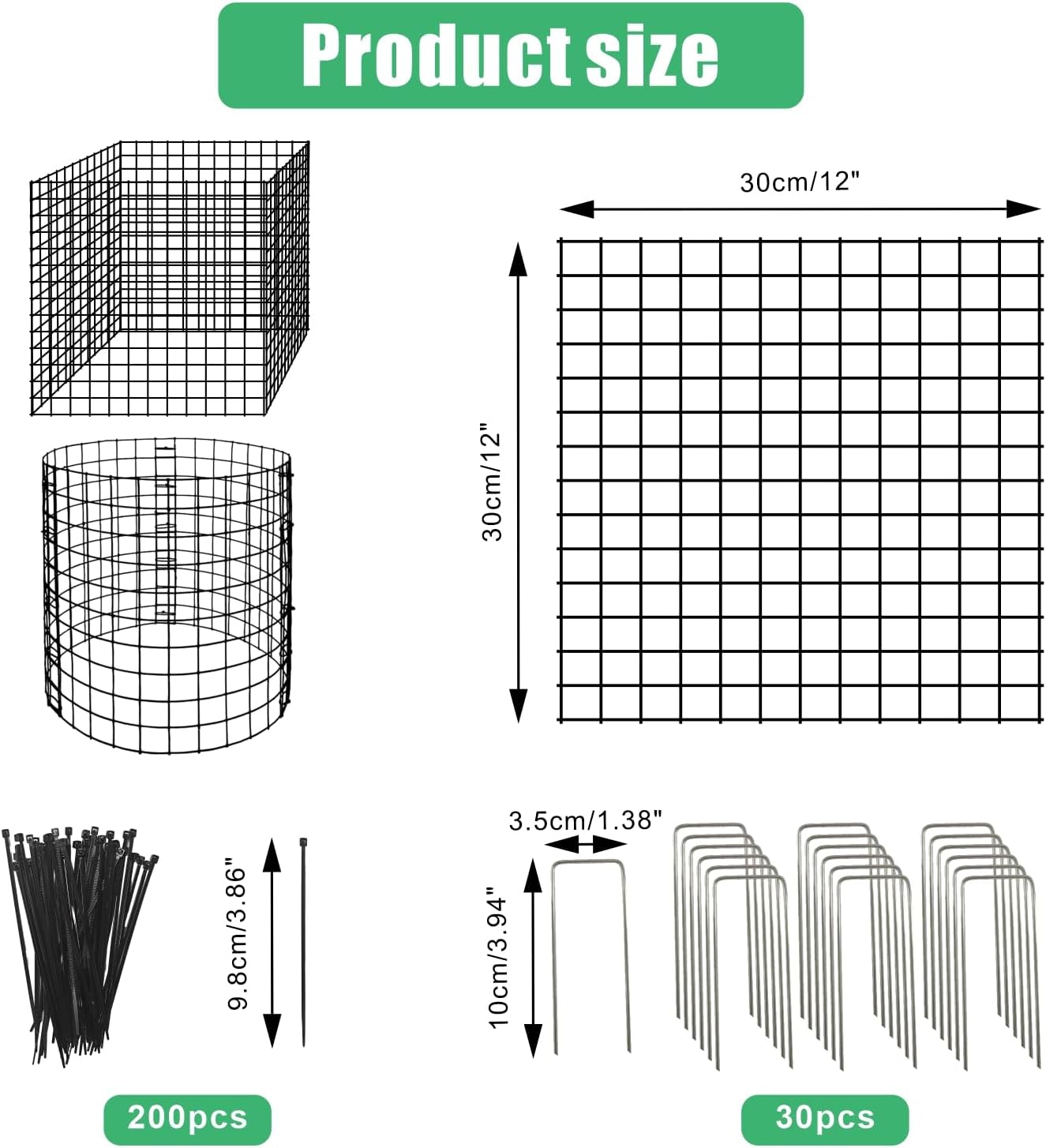 10 Pack Round Plant Protector from Animals, 30 Pcs 12 x 12 Metal Mesh to Keep Animals Out Wire Plant Protectors for Rabbits Chicken Duck Bunny Barricades for Garden Vegetable Flowers Protection