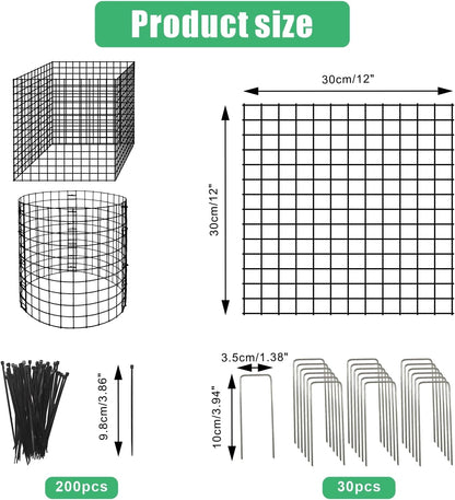 10 Pack Round Plant Protector from Animals, 30 Pcs 12 x 12 Metal Mesh to Keep Animals Out Wire Plant Protectors for Rabbits Chicken Duck Bunny Barricades for Garden Vegetable Flowers Protection