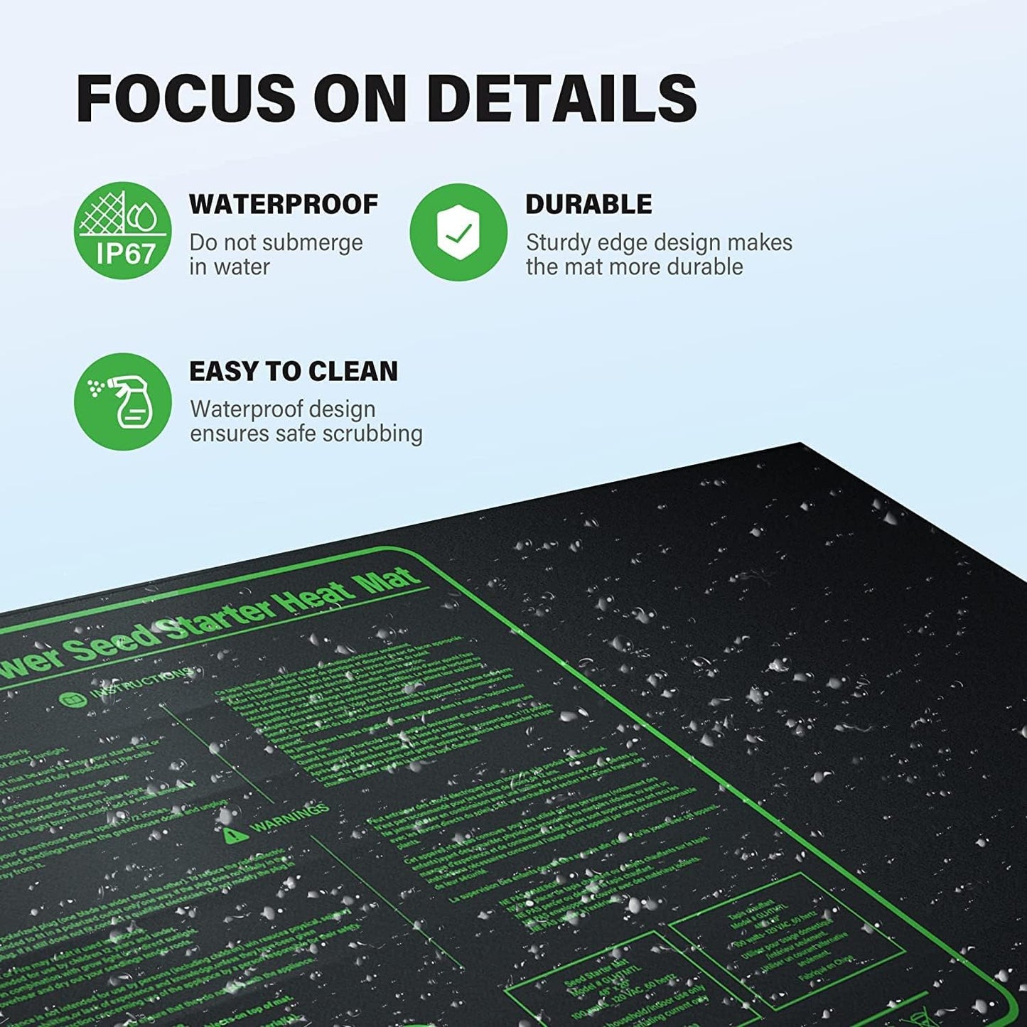 iPower 2-Pack Durable Waterproof Seedling Heat Mat 48" x 20" Warm Hydroponic Plant Germination Starting Pad