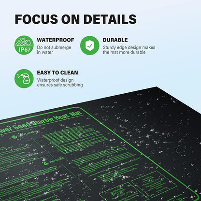 iPower 2-Pack Durable Waterproof Seedling Heat Mat 48" x 20" Warm Hydroponic Plant Germination Starting Pad