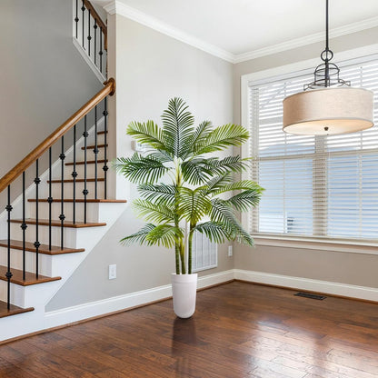 Artificial Palm Tree, 7ft Fake Areca Palm Plant with Basket, Large Faux Phoenix Palm UV Resistant Plants for Indoor Outdoor Home Garden Patio Office Décor