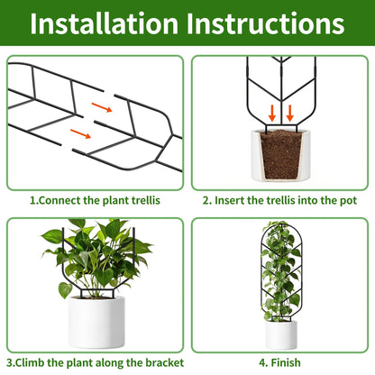 2 Pack 30'' Large Metal Plant Trellis for Climbing Plants, Tall Plant Support for Indoor & Outdoor