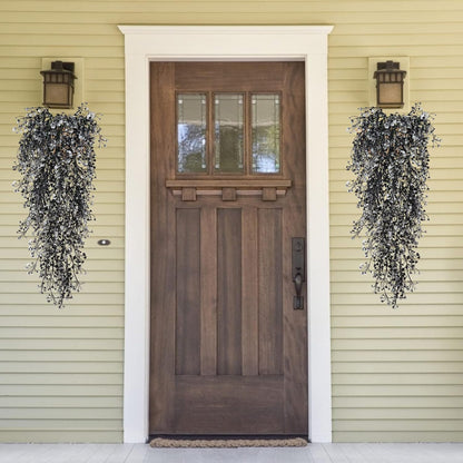 RECUTMS Artificial Hanging Plants 4 Pcs Fake Ferns Artificial Plants Large Faux Hanging Plant Wall Plants Fake Ivy Room Home Garden Wedding Halloween Party Indoor Outdoor Decor(Black White)