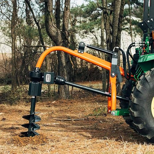 Titan Attachments Auger Bit for 3 Point Post Hole Digger, 24" Drilling Depth with Fishtail Point