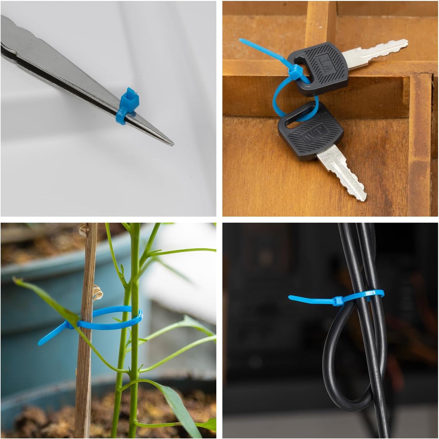 8 Inch Gold Zip Tie 1000 PCS, 40 Lbs - Small to Medium Zip Tie, Nylon PA66 UV Resistant Cable Tie Heavy Duty for Indoor and Outdoor Use - Ideal for bundling and securing objects