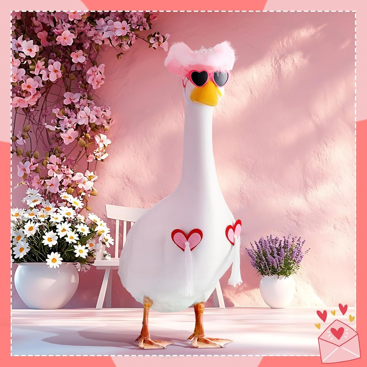 Outus Halloween Sexy Cowgirl Goose Outfits Funny Pink Cowboy Porch Goose Outfit 23 Inch Cowgirl Lawn Geese Cloth for Halloween Valentines Bachelorette Party Yard Garden Outdoor Decor