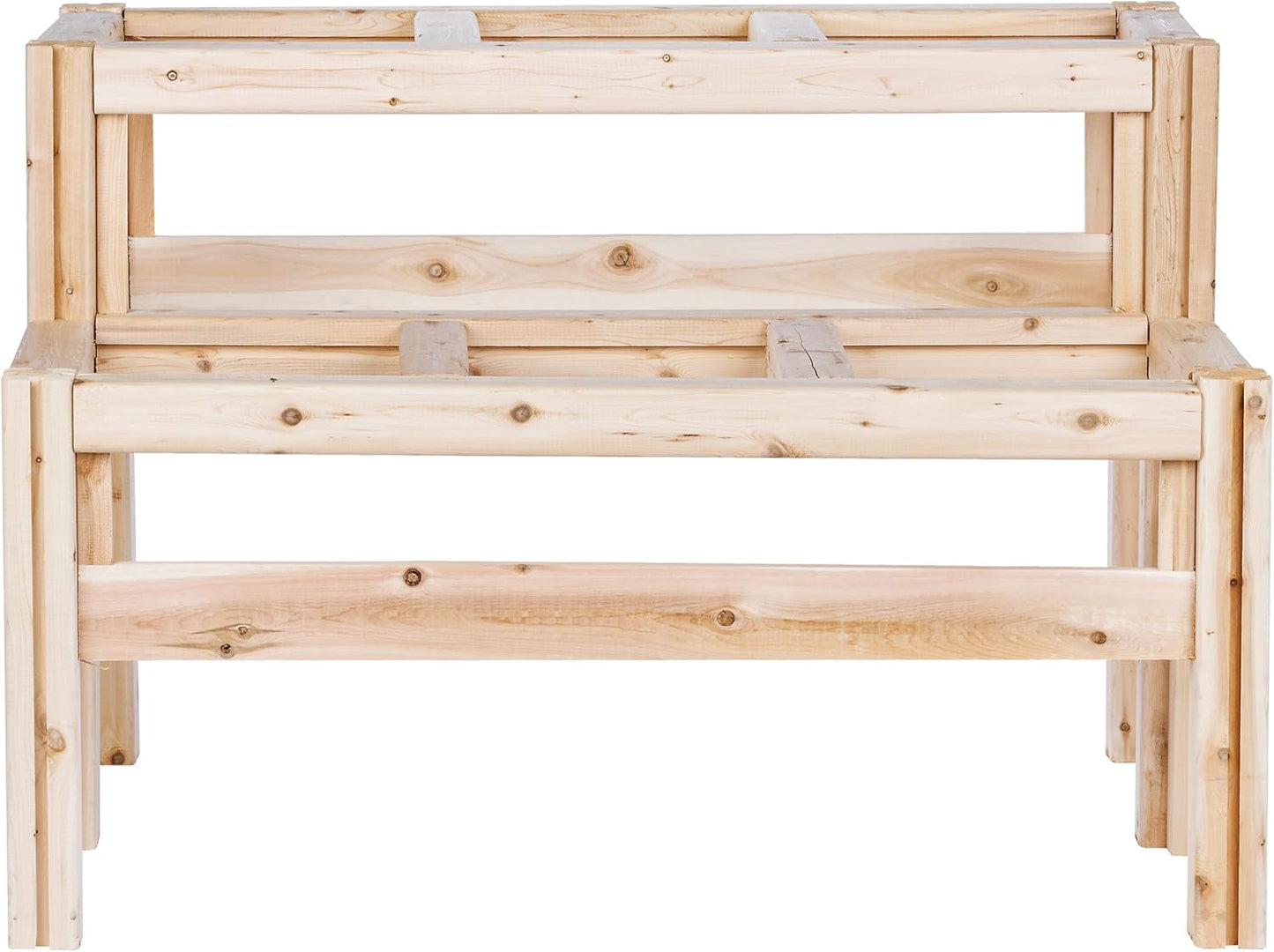 Greenes Fence Two-Tiers Six Bucket Elevated Cedar Wood Garden Frame, 43 in. x 30 in. x 30 in. - Made in USA with North American Cedar
