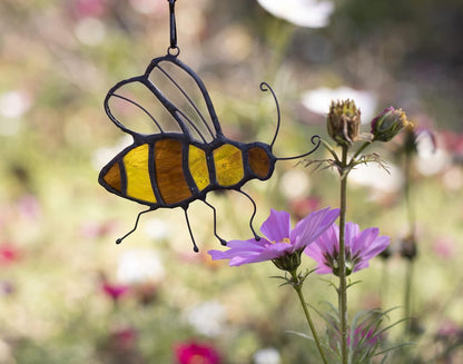 Bee Suncatcher Colored Glass Window Hanging Bee Ladies Mother Lover Grandmother Decorations and Birthday Gifts