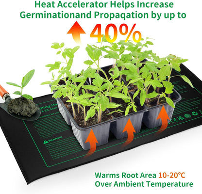 NAMOTEK Seedling Heat Mat, 10" x 20.75" Waterproof Plant Heating Mat, Warm Hydroponic Heating Pad for Indoor Home Gardening Seed Starter,Germination, Greenhouse