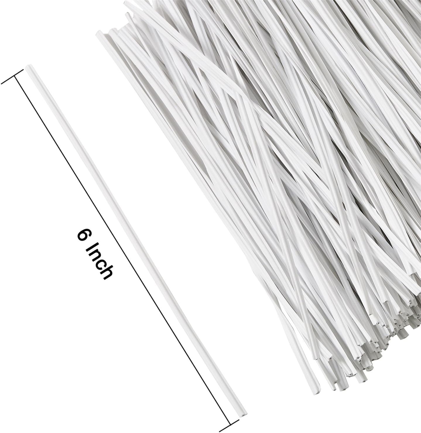 Tangyinrd 300 Pcs 6 inch White Plastic Twist Ties, Cable Ties, for Bags, Gardening Tools