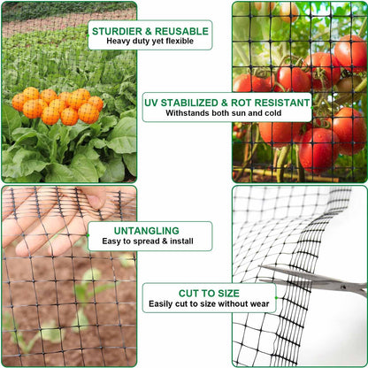 Deer Netting Fence, 8ft x 100ft Bird Netting Heavy Duty Garden Netting for Garden Protection Fruit Trees Vegetable Plants Against Birds, Deer and Other Animals