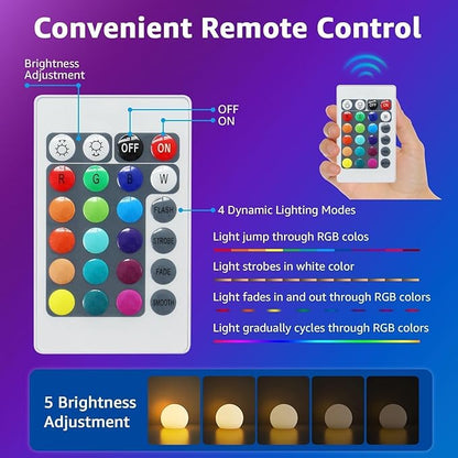 FUYO Floating Pool Lights, IP66 Water-Resistant LED Ball Mood Lamp with APP & Remote, Color-Changing Smart Night Light for Pool, Garden, Patio, Party, Indoor/Outdoor Decor (6-inch)