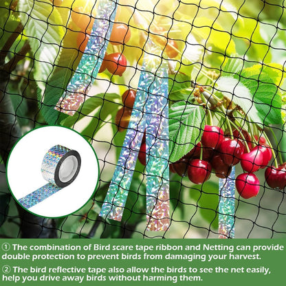 Bird Netting, Heavy Garden Netting Reusable Protective Garden Netting for Plants Fruit Trees Vegetables Against Birds and Other Animals (5cm hole-25'x25')