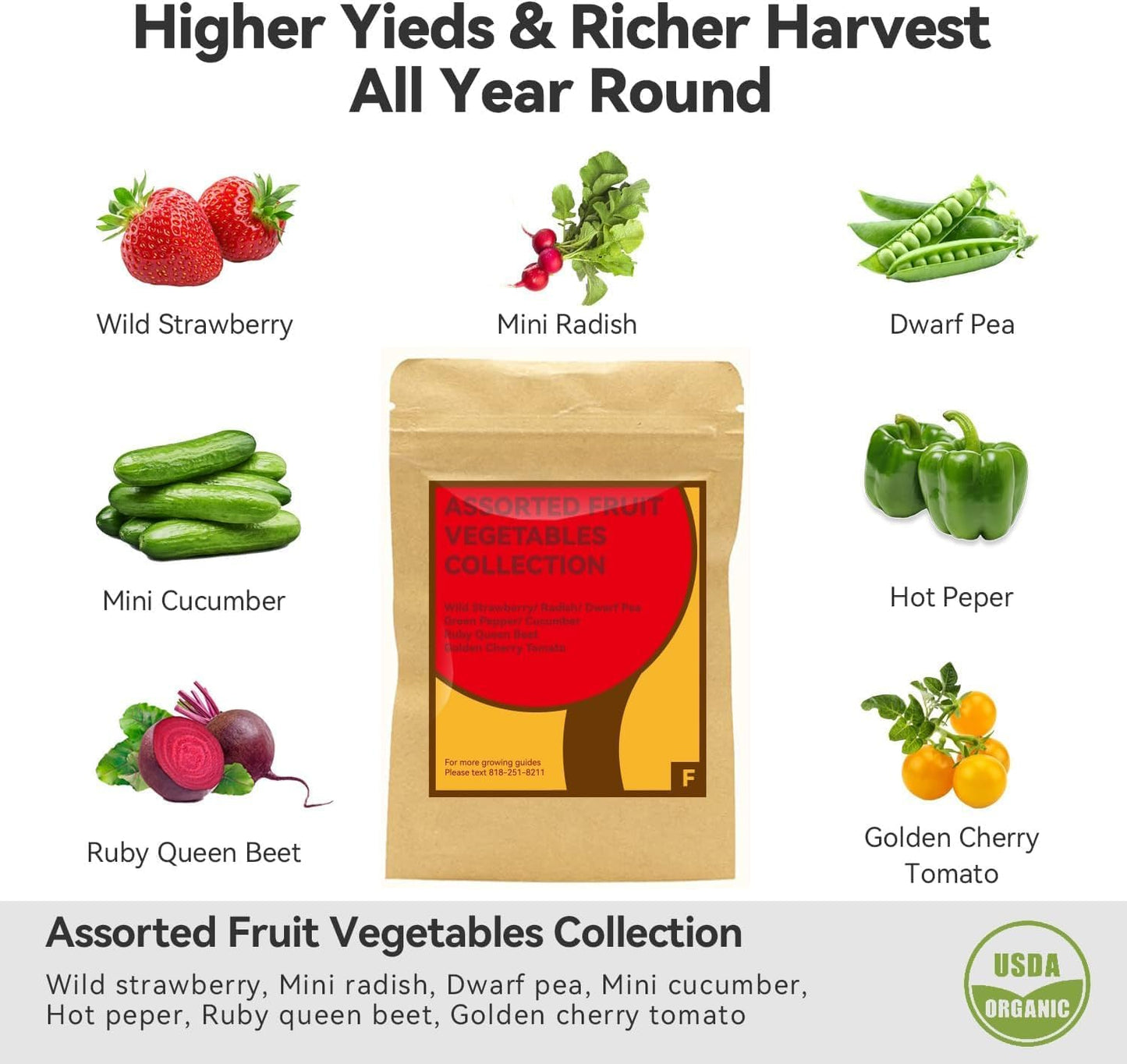 inbloom Fruit Seed Pod Kit for AeroGarden, Ahopegarden, GARDENCUBE, MUFGA, iDoo Hydroponics Growing System, 50-Pods (350+ Seeds Include Strawberry, Tomato, Cucumber, Pea, Ruby Queen Beet)