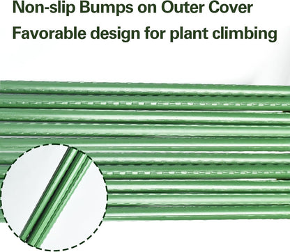 Plant Stakes 57 inch, Approx 5ft Steel Garden Stakes 25 Pack, Sturdy Plant Support for Climbing Plants, Tomatoes, Beans, Cucumbers, Peppers, Flowers, Strengthen and Stem Grow Better