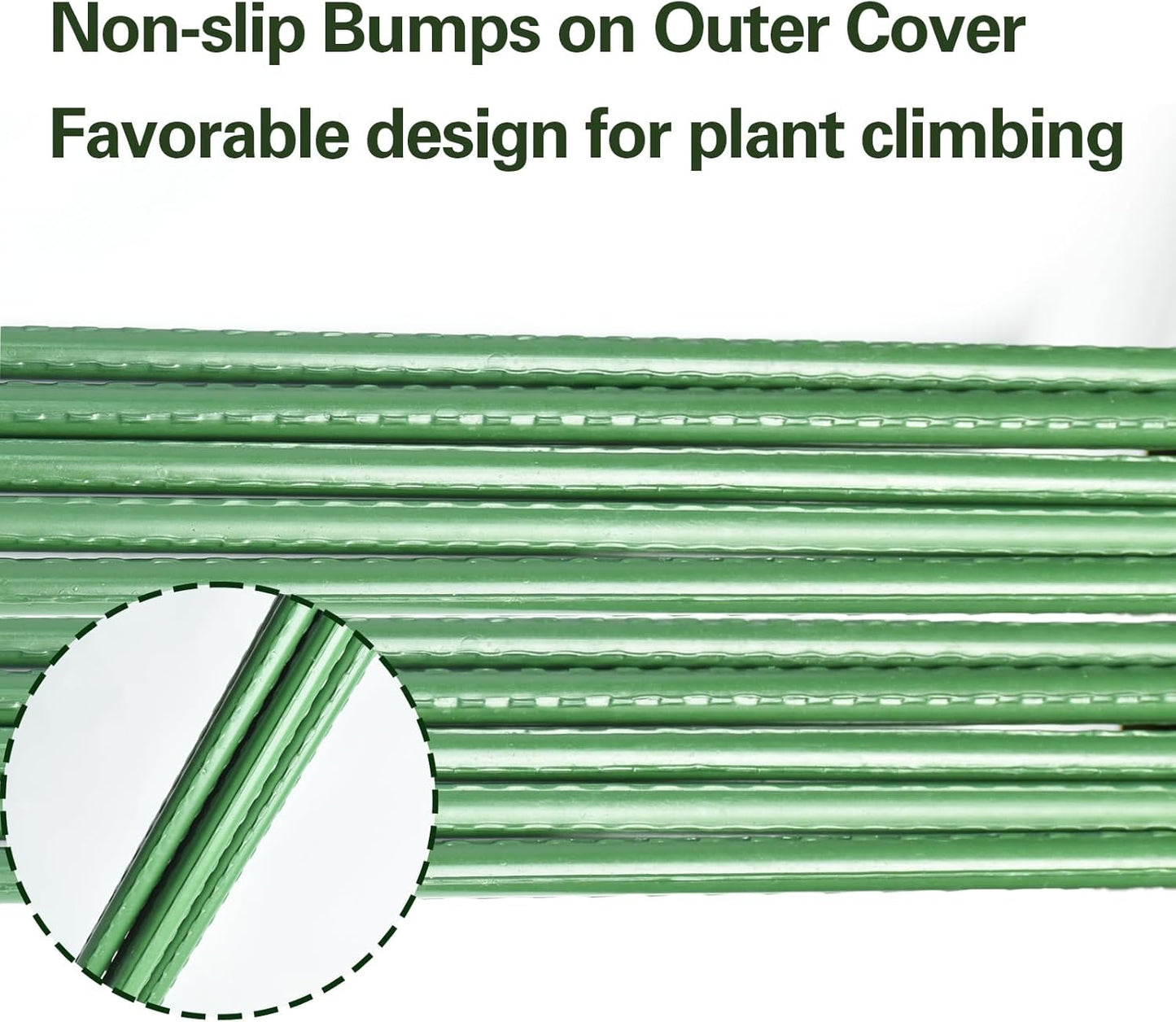 Plant Stakes 36 inch, 3ft Steel Garden Stakes 25 Pack, Sturdy Plant Support for Climbing Plants, Tomatoes, Beans, Cucumbers, Peppers, Flowers, Potted, Strengthen and Stem to Grow Better
