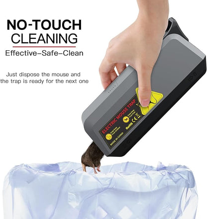 Electric Mouse Trap Indoor for Home, Reusable No-Touch Electric Mouse Trap Zapper with Powerful Voltage Effectively Kills Mice in Living Rooms, Kitchens, Garages, and More