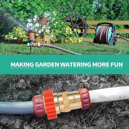 LF Brass Drip irrigation Inline Water Pressure Reducer Regulator 20~30PSI - Protect Drip System from High-Pressure Faucet Water,3/4" GHT Connector