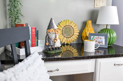 NAT & JULES Married Gnome Couple Colorful Finish 12 inch Resin Garden Statue