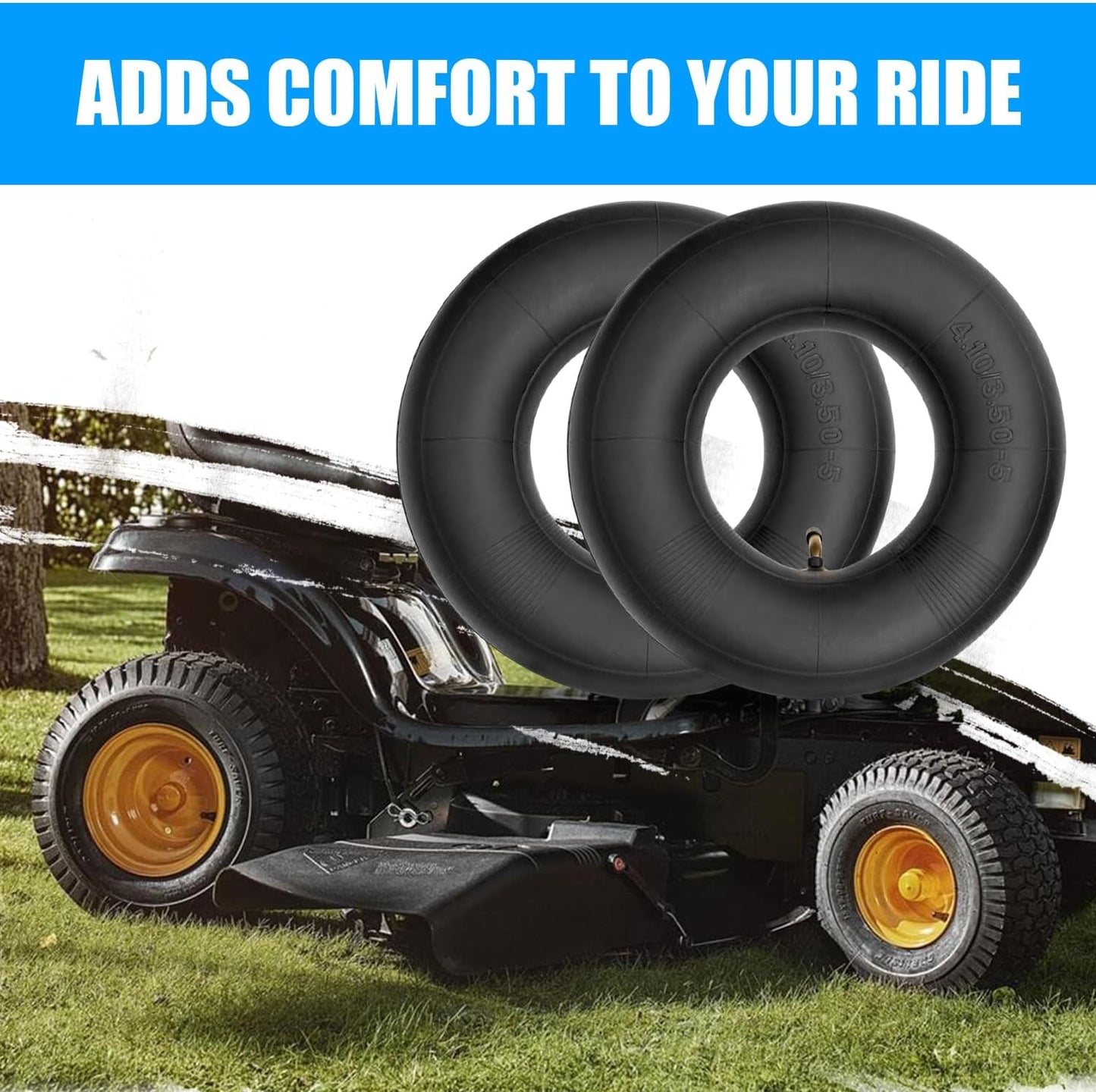 4.10/3.50-5 Inner Tube (2 PACK) with TR-87 Bent Valve Stem,Replacement for Wheelbarrows, Mowers, Hand Trucks and More 4.10-5 3.50-5 Tire and Tubes (4.10/3.50-5)
