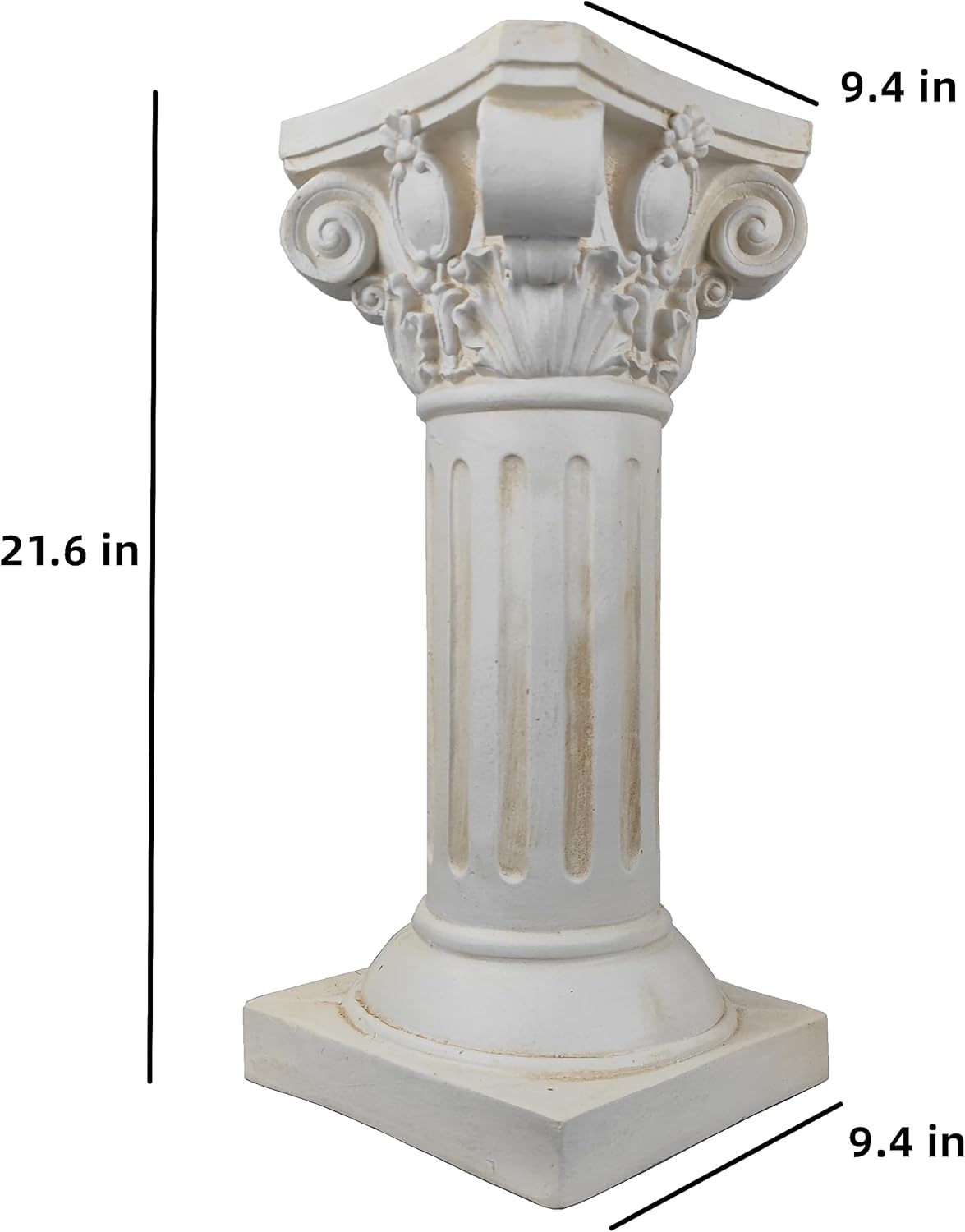 Classical Greek Ionic Order Column with Retro Old Style for Indoor Outdoor Garden Decor or Display Pedestal Pillar Stand for Plants and Sculptures,White